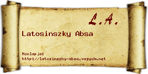 Latosinszky Absa névjegykártya